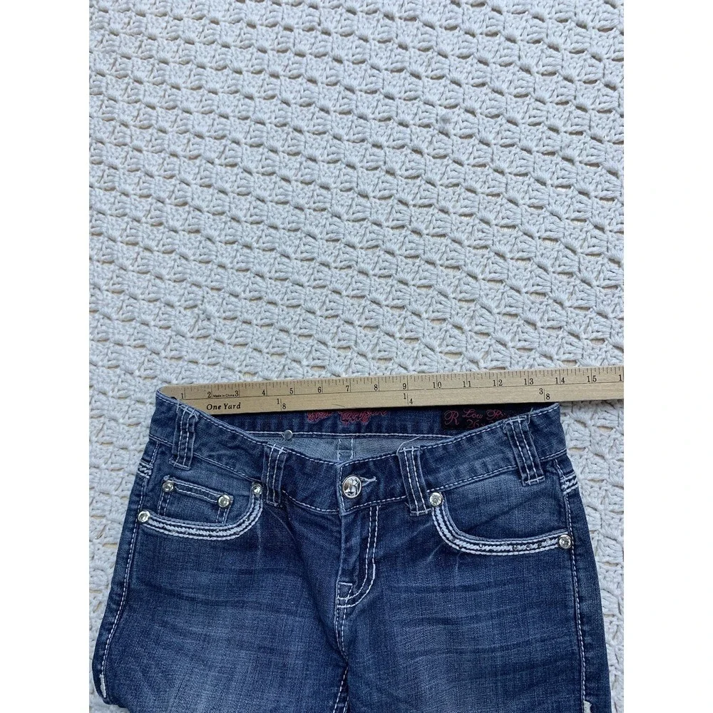 Rock and Roll Cowgirl Women Jeans 26x32Approx‎ 28x31 Blue Denim Low Rise Bootcut - Picture 9 of 12